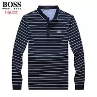 boss t-shirt slim fit avec logo sur la button col blue